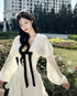 Spring Aesthetic Ribbons Details Flowy Sleeves Mini Dresses
